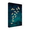 Canvas Wall Art - Aureous   'Teal Flying Cranes' Wall Art for Living Room, Bedroom, or Office Décor by Trademark Fine Art - 2 of 4