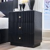 SinCiDo Fluted Nightstand with Charging Station, 21.65" Wide Modern Wood Bedside Table w/3 Storage Drawers for Bedroom, Living Room - 3 of 4