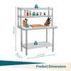 Stainless Steel Table with Overshelves,Heavy Duty Metal Kitchen Prep Table, Commercial Workstation for Home Kitchen Restaurant Garage Warehouse - 4 of 4