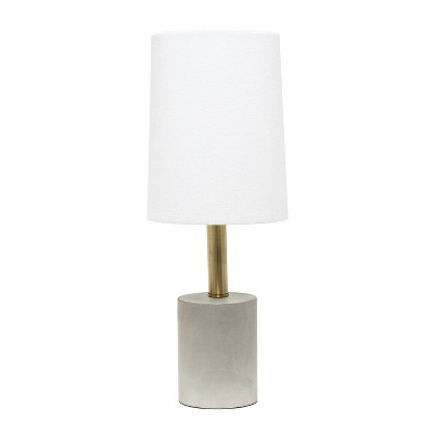 Concrete Table Lamp with Linen Shade White - Lalia Home