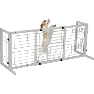 Sandinrayli Freestanding Wooden Dog Gate,Adjustable Width 38-60 Inches, No-Drill Indoor Pet Safety Gate for Doorways & Stairs - 1 of 1