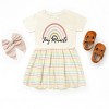 The Juniper Shop Tiny Miracle Rainbow Infant Dress - 12M - Natural Stripe - 2 of 4