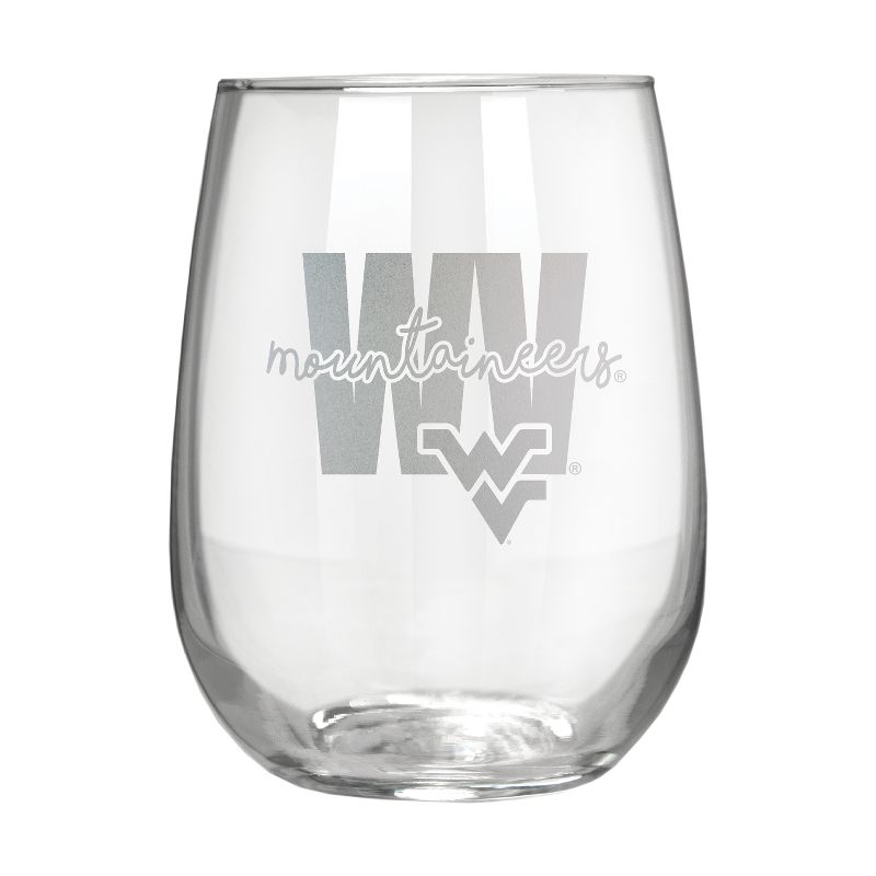 NCAA West Virginia Mountaineers The Vino Stemless 17oz Wine Glass - Clear, 1 of 2