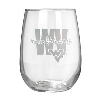 NCAA West Virginia Mountaineers The Vino Stemless 17oz Wine Glass - Clear