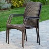 Christopher Knight Home Outdoor Wicker Stacking Dining Chairs (Set of 2), Multibrown - 2 of 4