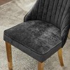 NicBex  Chenille Dining Chairs Set of 2, Modern Kitchen Chairs with Comfy Fabric Upholstered, Accent Chairs with Stainless Steel Plating Legs - 3 of 4