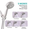 SEVOBAL Shower Faucets, 5-Mode Adjustable High Pressure Handheld Shower Head with Hose for Modern Bathroom Upgrade, Silver, 11.22"*8.66"*3.93" - 4 of 4
