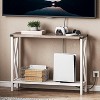 MaseiKar Farmhouse Console Table, Narrow Entryway Table, Sofa Table with 2 Open Shelves, for Hallway, Living Room, White and Greige - 3 of 4