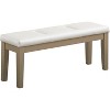 Kings Brand Furniture - Hillsdale Upholstered Dining Bench, White/Gold - 3 of 3