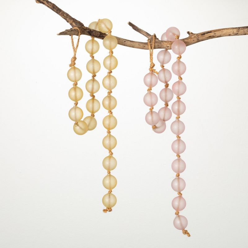 32.5" Pink And Yellow Beaded Garland - Set of 2, 1 of 4