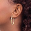 Black Bow Jewelry 3mm, Polished and Satin Twisted Hoops in 14k Yellow Gold, 30mm - 3 of 4