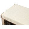 Sapphtopaz Storage Bench Storage Organizer Rustic Storage Ottoman with 3 Removable Rattan Basket Ottoman with Storage for Entryway Bedroom - 2 of 4