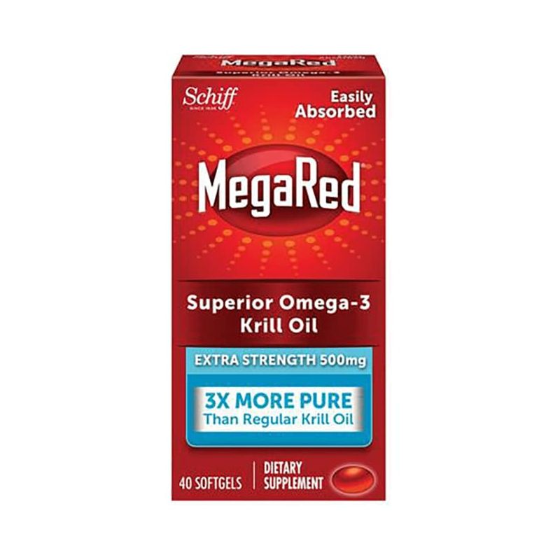 Schiff Megared Superior Omega-3 Krill Oil - Extra Strength 500 mg 40 Sgels, 1 of 2