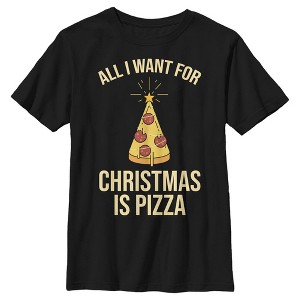 Boy's Lost Gods Christmas Is Pizza T-Shirt - 1 of 4