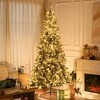 HOMCOM Prelit Artificial Christmas Tree Holiday Decoration with Snow Flocked Branches, Warm White LED Lights, Auto Open, Green - 2 of 4