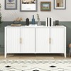 Lyngins Sideboard Buffet Cabinets with 4 Wavy Slatted Doors,Metal Handles,Coffee Bar Cabinets,Credenzas for Kitchen,Entryway - 2 of 4