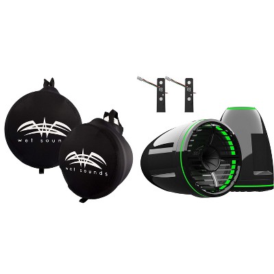 Wet Sounds REV-12-HD-XW-B Tower Speakers w/ Covers & Mount Kit