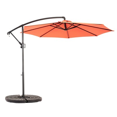 VisioGear Patio Umbrellas, Outdoor Umbrella with Adjustable Tilt, 8 Ribs Market Umbrella with Polyester Shade, Orange, 115.75"*98.43"*115.75"