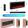 TackView 42" Electric Fireplace Wall Mounted & Recessed with Remote Control, 4.2" Ultra-Thin Linear Fireplace Heater 750W/1500W, 12 Color Flames - 2 of 4