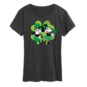 Women's - Disney - Mickey Minnie Shamrock Short Sleeve Graphic T-Shirt - 1 of 4
