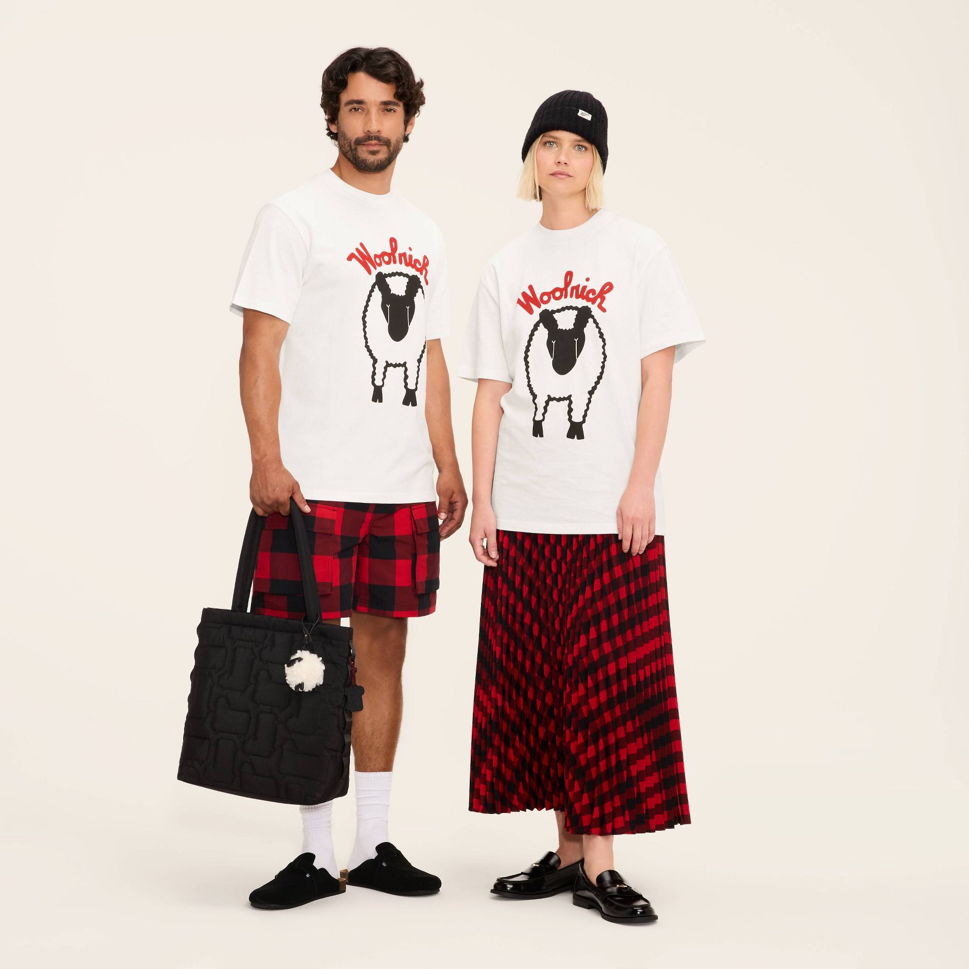 Adult Sheep Graphic Print Short Sleeve Crewneck T-Shirt - Woolrich x Target Cream