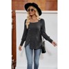 Coolmee Women's Long Sleeve  Sweaters Dressy Casual Business Square Neck Lightweight Sweaters Blouses - 3 of 4