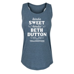 Women's - Yellowstone - Kinda Sweet, Kinda Beth Dutton Graphic Racerback Tank - 1 of 4