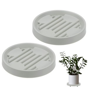 Unique Bargains Indoor Outdoor Durable Rolling Plant Stand with Wheels 2 Pcs - 1 of 4