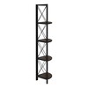 Sapphtopaz Modern 4-Tier Corner Bookshelf with Wood Shelves Space-Saving Book Shelf with Metal Frame Corner Shelf for Living Room - 2 of 4