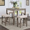 TiramisuBest Walnut Counter Height 5pc Dining Set Walnut Finish Table and 4 Counter Height Chairs - 3 of 4