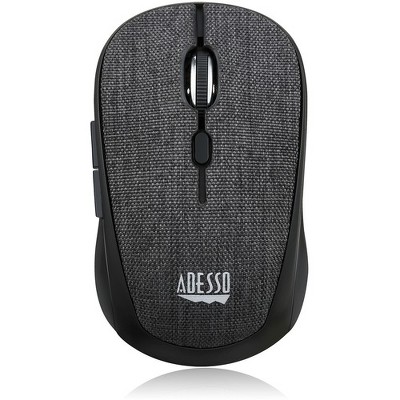 Adesso iMouse S80B - Wireless Fabric Optical Mini Mouse (Black) - Optical - Wireless - Radio Frequency - Black - USB - 1600 dpi - Scroll Wheel