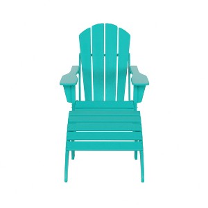WestinTrends Malibu HDPE Outdoor Patio Folding Poly Adirondack Chair with Ottoman (2-Piece Set) - 1 of 4