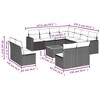 vidaXL 12 Piece Patio Sofa Set with Cushions Black and Blue Poly Rattan - 3 of 4