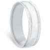 Pompeii3 6MM Solid 14k White Gold Mens Hand Carved High Polished Wedding Band Mens Ring - 2 of 4