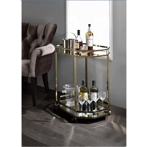 Kitchen Cart with Two Spacious Mirror Shelves and Smooth-rolling Caster Wheels - 1 of 4