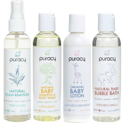 Puracy Natural & Organic Baby Care Travel Set - 4ct