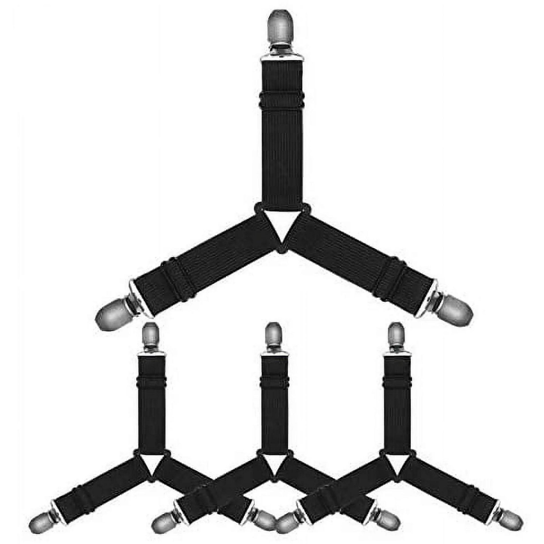 Swtroom Bed Sheet Holder Straps Adjustable Triangle Non-Slip Elastic Mattress Corner Clips Set of 4