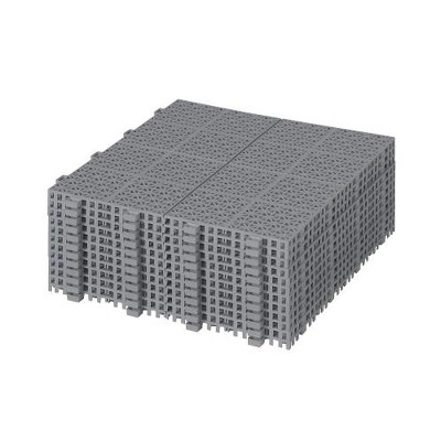 Dolonm 12"x12" Gray Interlocking Deck Tiles - Rosette Pattern, Waterproof & Anti-Slip, Supports 6613 LBS