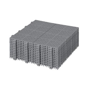 Dolonm 12"x12" Gray Interlocking Deck Tiles - Rosette Pattern, Waterproof & Anti-Slip, Supports 6613 LBS - 1 of 4