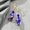 Ross-Simons Italian Blue and Goldtone Murano Glass Drop Earrings in 18kt Gold Over Sterling - 3 of 4