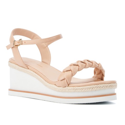 Nude wedges wide hotsell