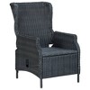 vidaXL Garden Chair Dark Grey Round PE Rattan, Powder-Coated Steel - 3 of 4