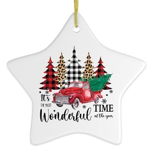 It's the Most Wonderful Time of the Year Plaid Trees Ornament| OrnamentallyYou - 1 of 4