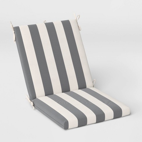 43 x21 Cabana Stripe Outdoor Chair Cushion Black Threshold