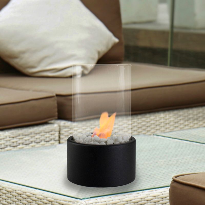 Northlight 10.5" Bio Ethanol Round Portable Tabletop Fireplace with Black Base, 2 of 8