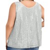 Coolmee Womens Plus Size Sequin Tank Tops Scoop Neck Sleeveless T-shirts Sexy Sparkle Shimmer Tunic Tops - 2 of 4