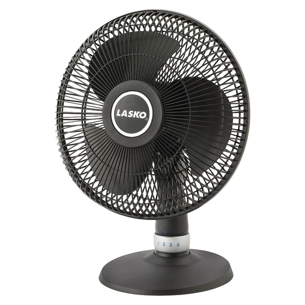 Lasko 12-in Performance Plastic Table Fan with 3 Quiet Fan Speeds & Removable Front Grill, Black (New Open Box)