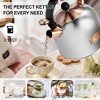 Itopfox Whistling Tea Kettle with Ergonomic Handle - Premium Stainless Steel Stovetop Teapot, Vintage Design with Composite Base, Compatible Silver - 3 of 4