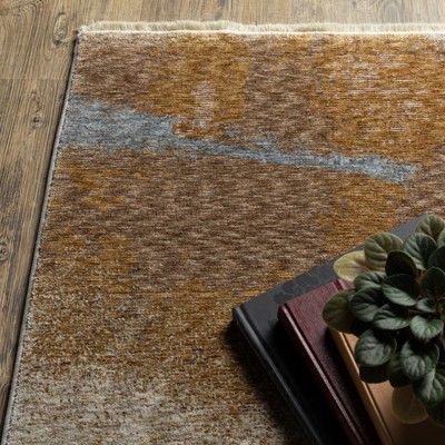 Hayden Beige and Rust Abstract Rectangular Area Rug 5'3" x 7'6"