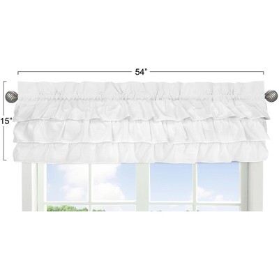 Harper White Ruffled Cotton Rod Pocket Window Valance
